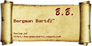 Bergman Bartó névjegykártya